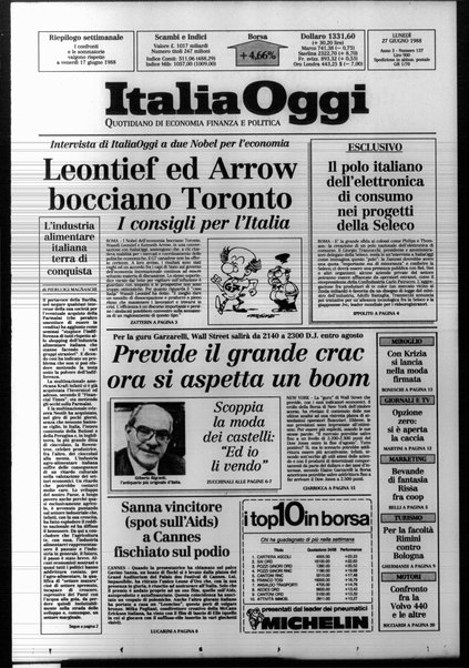 Italia oggi : quotidiano di economia finanza e politica